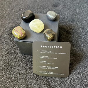 ENERGY PROTECTION healing crystal collection, energy manifestation crystal set, law of attraction gift, spiritual gift, protection crystals