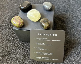 ENERGY PROTECTION healing crystal collection, energy manifestation crystal set, law of attraction gift, spiritual gift, protection crystals