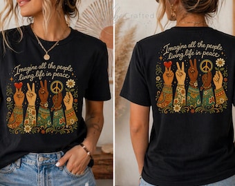 Fröhliche Hippie-Blume (PNG), Friedenszeichen-Design, Boho-Blumenmuster, Vielfalt-Stil, Retro-70er-Jahre, Sofort-Download
