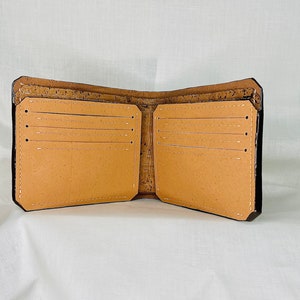 Cartera plegable para hombre, piel de corcho, protección RFID, 12 ranuras para tarjetas de crédito empotradas, 2 compartimentos grandes para billetes, ¡lista para grabar!