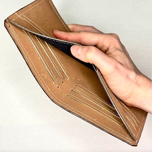 Cartera plegable ultrafina de piel de corcho, 9+2 ranuras para tarjetas de crédito empotradas, 2 ranuras laterales ocultas, 1 compartimento para billetes y billetes