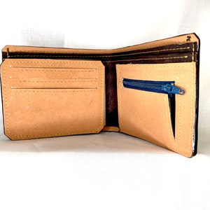 Cartera plegable para hombre con protección FRID, 9 ranuras para tarjetas de crédito, 2 ranuras para documentos de identidad, monedero con cremallera, 2 compartimentos para billetes, perfecta para personalización