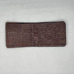 Cartera plegable ultrafina de piel de corcho, 9+2 ranuras para tarjetas de crédito empotradas, 2 ranuras laterales ocultas, 1 compartimento para billetes y billetes