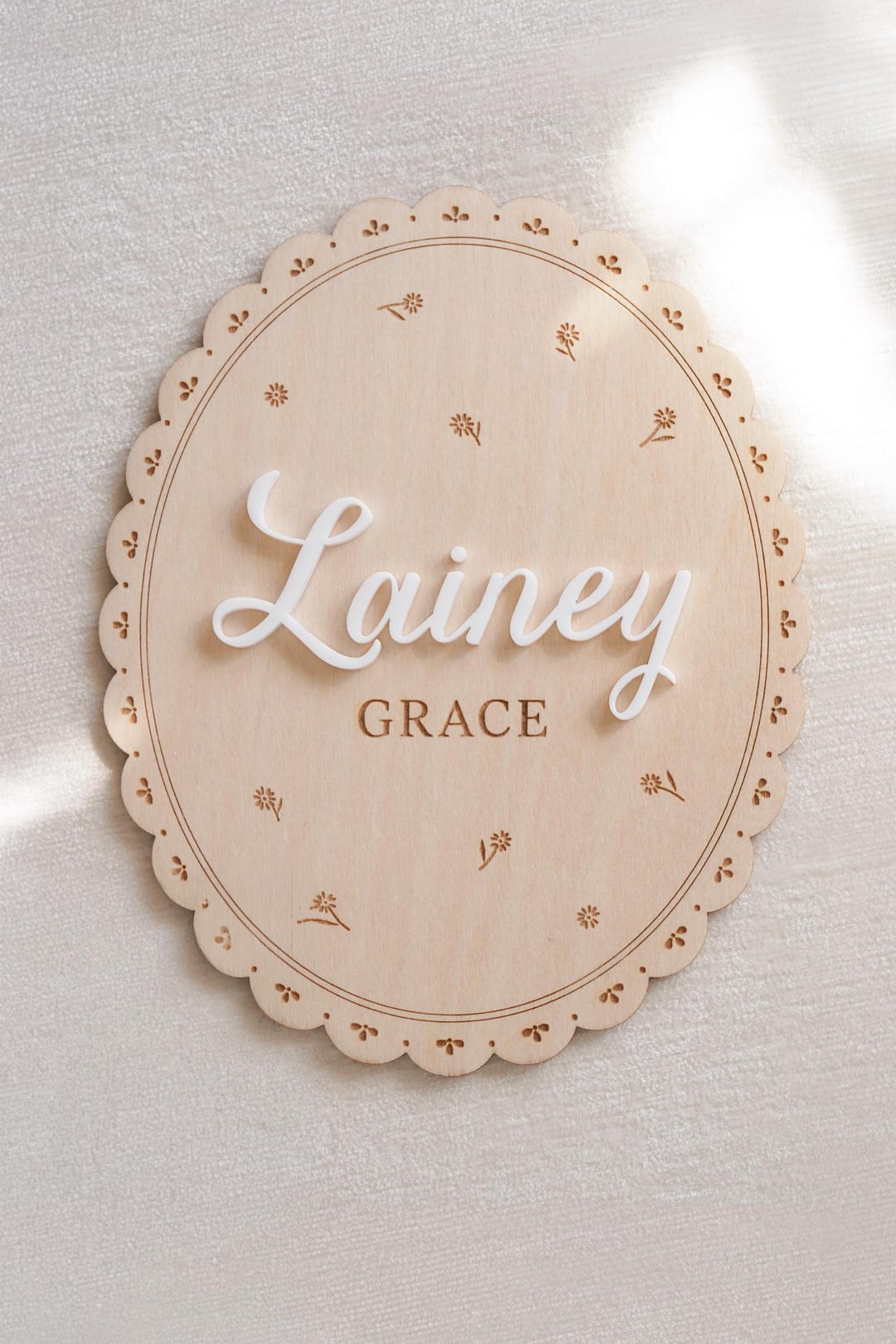 Personalized Baby Name Hospital Birth Announcement Sign – Engraved ...