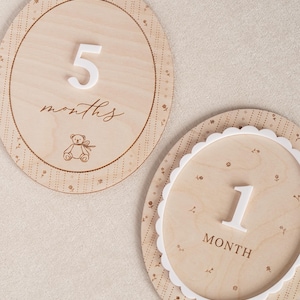 Baby Girl Monthly Milestones Sign: Interchangeable Pointelle Photo Prop for First Year zdjęcie 5