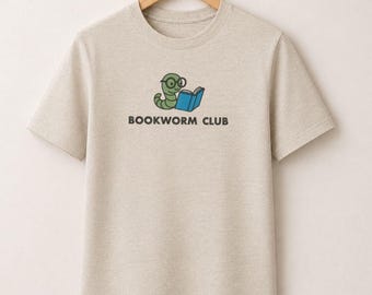 T-shirt rat de bibliothèque brodé, chemise livresque, cadeau lecteur confortable, chemise brodée amateur de livres, chemise littéraire, t-shirt drôle, col rond unisexe