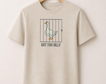 T-shirt brodé d'oie stupide, chemise d'oie drôle, t-shirt devenu trop stupide brodé, animal amoureux de la chemise, chemise cadeau mignonne