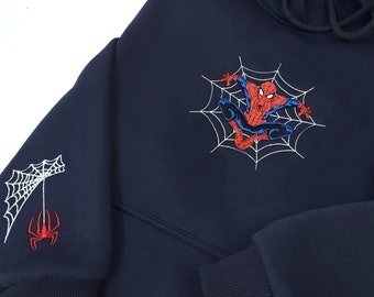 Spider-Man Embroidered Hoodie – Superhero Sweatshirt for Men & Women | Unisex Spider Hero Hoodie Gift