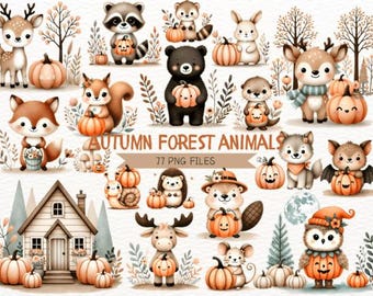 Autumn Woodland Animal Clipart