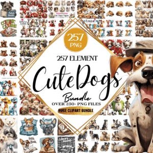 Cute Dogs Clipart Png Mega Bundle