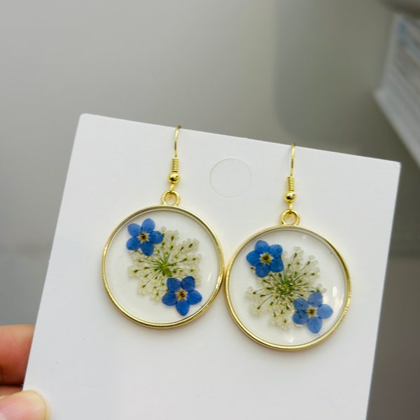 Forget me not flower earrings