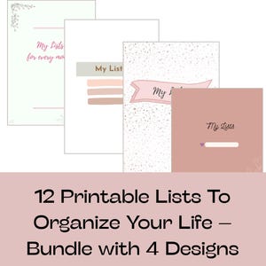 Printable Entertainment & Life Lists Bundle |  PDF | From Grocerys Shop to ToDo List to Christmas Gifts List | Instant Download