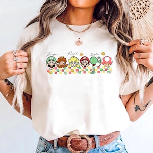 Comfort Colors® Mario Signature Shirt, Super Mario Shirt, Super Mario Matching Shirt, Mario and Friends Shirts, Super Mario Fan Shirt