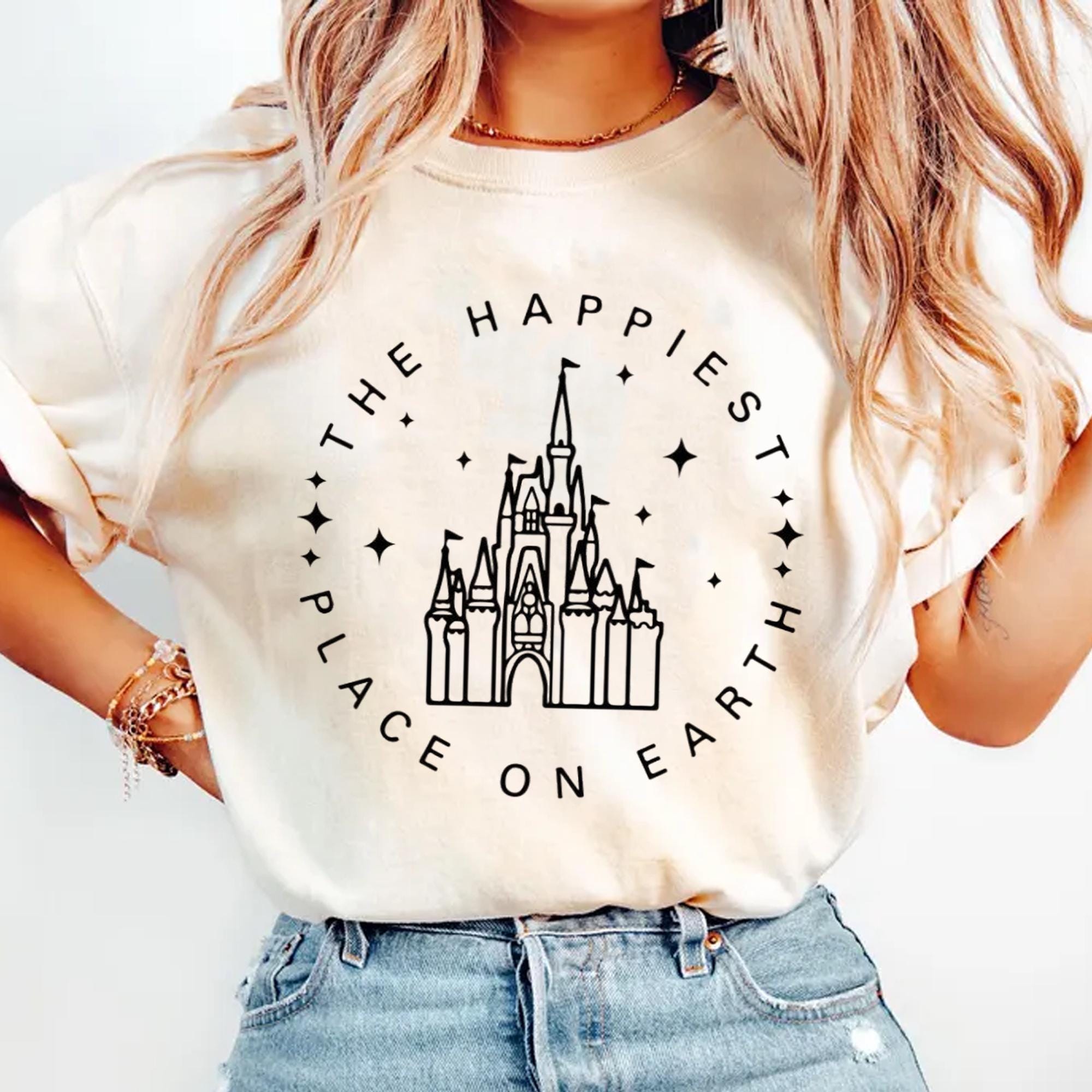 Comfort Colors® The Happiest Place on Earth T-Shirt, Family Vacation tshirt, Magical Kingdom Tee, Family Trip Tshirt, Castle Shirt