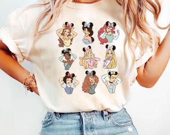 Comfort Colors®  Princesses Mickey Head Shirt, Family Vacation Shirt,Princess Shirt, Minnie Ears Shirt, Magical Kingdom Shirt