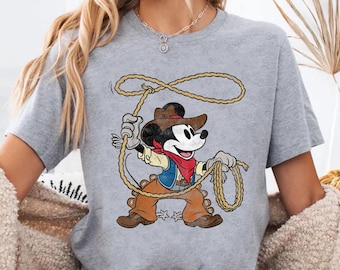 Comfort Colors® Disney Mickey Mouse Cowboy Costume Western Vintage Look Shirt, Magic Kingdom Shirt, Disney Trip Shirt