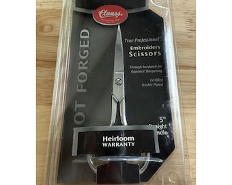 Clauss 385 Hot Forged True Professional Embroidery Scissors 5" Straight Handle