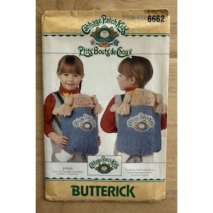 Butterick Cabbage Patch Kids 11"x11" Draagzakpatroon 6662 met strijkapplicatie