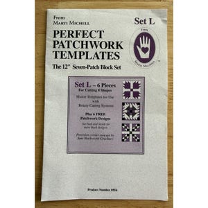 Marti Michell Perfect Patchwork Templates Set L ~ 12" Seven Patch Block Set image 3