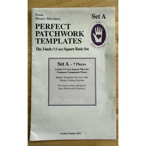 Marti Michell Perfect Patchwork Templates Set A ~ The 3-Inch Square Basic Set image 3