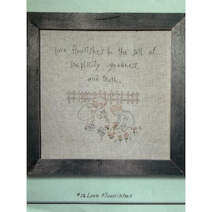 Nutmeg Hare Stitchery Pattern ~ LOVE FLOURISHES # 22
