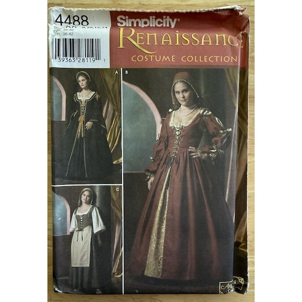 Schlichtheit Andrea Schewe Design Schnittmuster 4488 Renaissance Kostümgeschichte 8-14