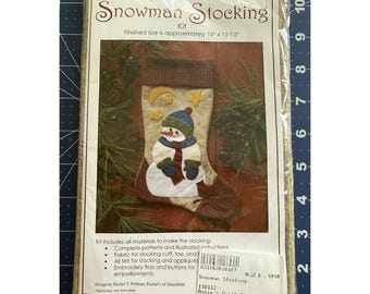 Rachel's of Greenfield 10"x15.5" Felt Christmas Holiday Snowman Stocking Kit