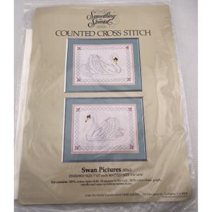 1984 Something Special Counted Cross Stitch SWANS Picture 50152 NEW