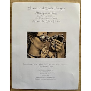 Heaven And Earth Designs STEAMPUNK i THING Cross Stitch Pattern Chart 2013