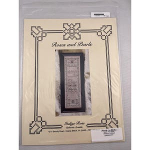 Indigo Rose &quot;Roses And Pearl&quot; Cross Stitch Sampler Chart Pattern