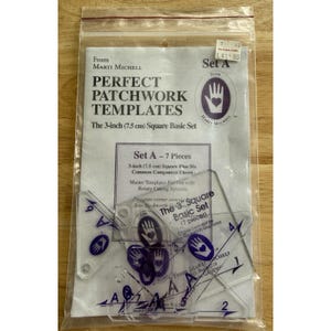 Marti Michell Perfect Patchwork Templates Set A ~ The 3-Inch Square Basic Set image 4