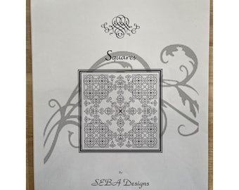 Patrón de gráfico de bordado en negro SQUARES de SEBA Designs