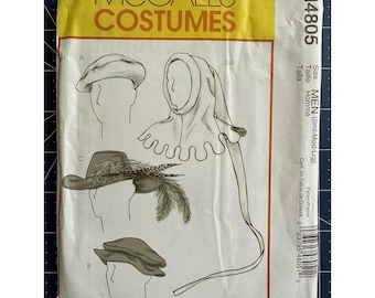 Men's Costume Hat Medieval Renaissance Pattern McCall's 4805 Size S-L Uncut FF