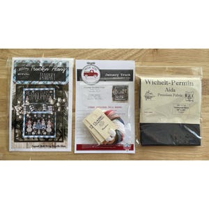 Stitching W/ The Housewives X Fat Quarter Shop Truckin' Along January X-Stitch