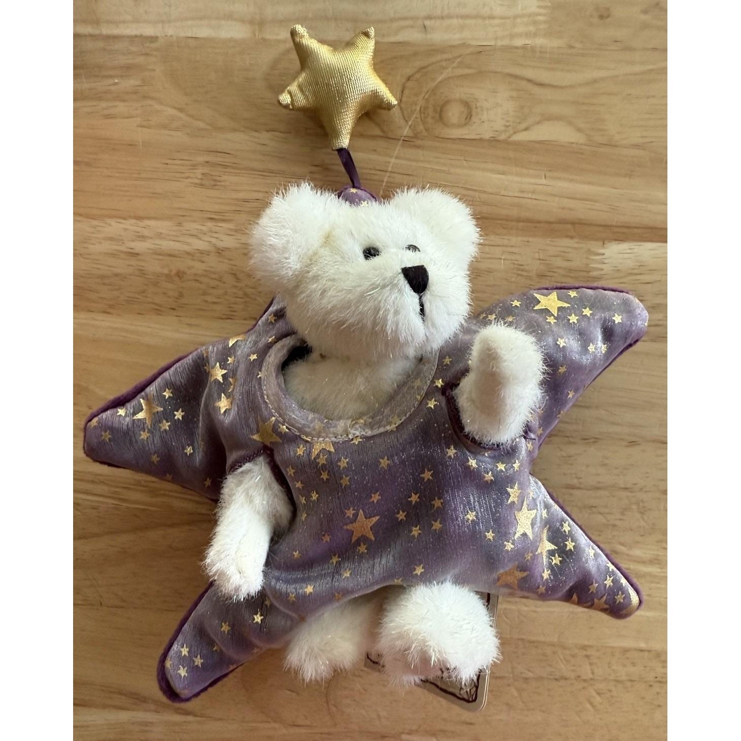 【USAヴィンテージ】Boyds Bears 天使テディベア ラグ 織物 Gen Yoo Wine Boyds Bears Starr E. Night Collector Bear 2002