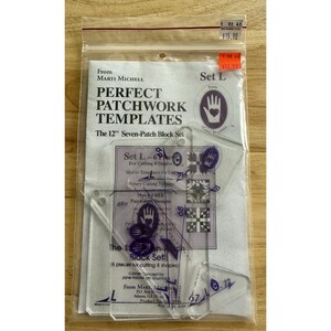 Marti Michell Perfect Patchwork Templates Set L ~ 12" Seven Patch Block Set image 5