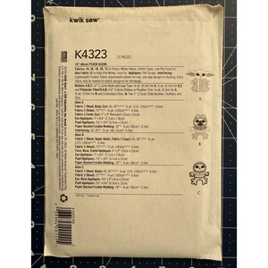 Patrón Kwik Sew K4323 para peluches de 45 cm (18") de alienígenas, Baby Yoda y Ewok de Star Wars UC FF imagen 2