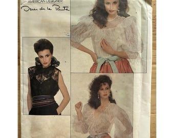 Vogue Patterns American Designer Oscar De La Renta 2805 Blouse & Camisole Sz 14