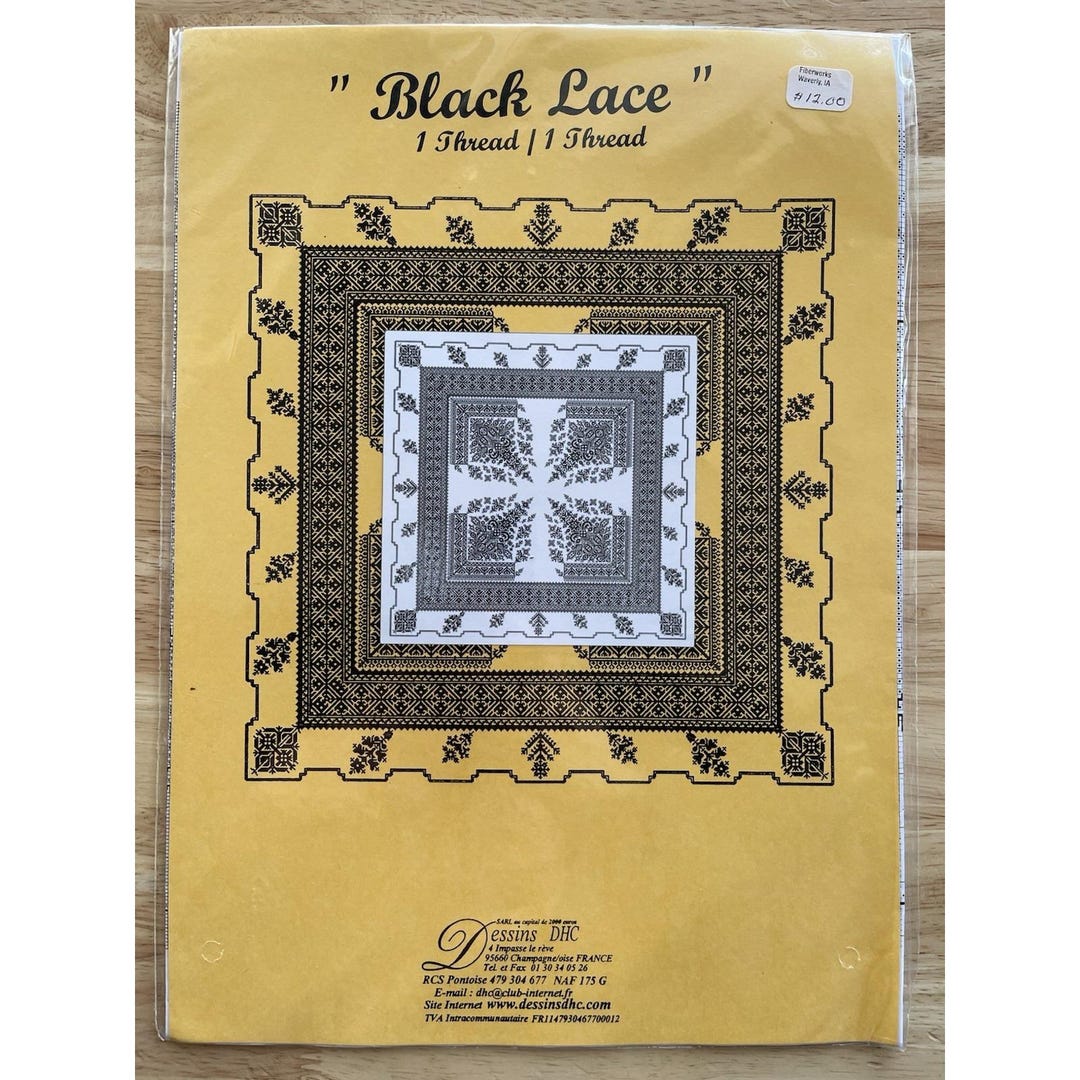 Dessins DHC Stitching BLACK LACE Cross Stitch Needlepoint Embroidery ...