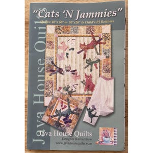 Quiltmönster: "Cats N' Jammies" av Java House Quilts Karen Brow