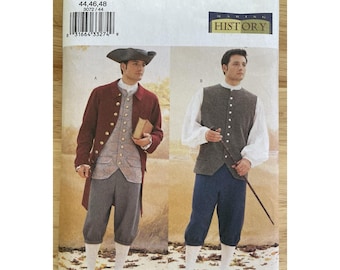 Butterick 3072 Herren Kostüm Historische Koloniale Minutemen Schnittmuster 44-48