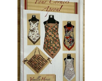 Patrón de costura para delantal de cuatro esquinas P123 Vanilla House Hostess Cooking Pockets UC