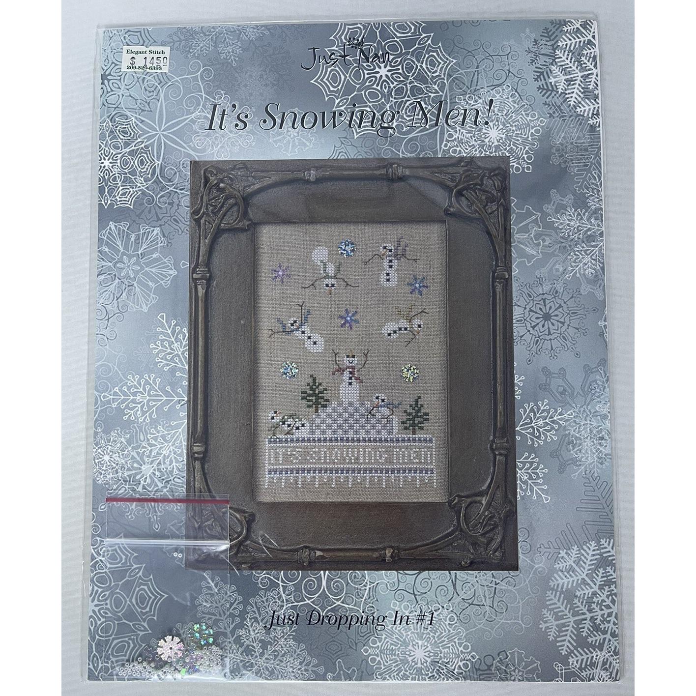 Just Nan It's Snowing Men Cross Stitch Pattern W/embellishment