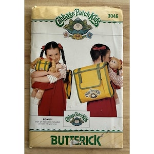 Molde Butterick 3046 Cabbage Patch Kids e Mochilas Infantis com Transferência Termocolante