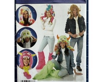 Simplicity Pattern 1337 Halloween Monster Hats Leg Warmers One Size Uncut FF