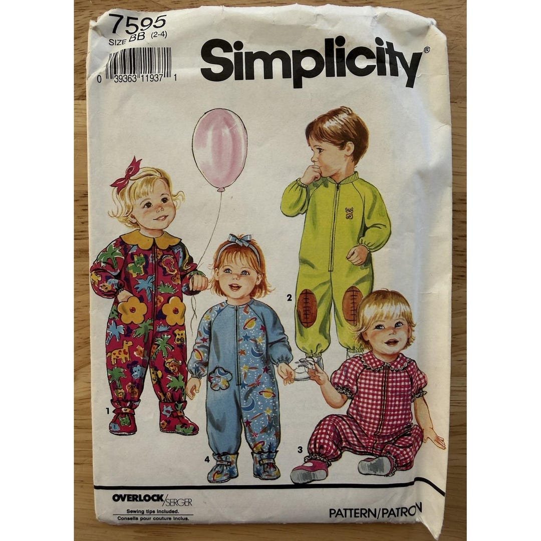 Simplicity Pattern 7595 Toddlers Romper & Booties Size 2-4 Uncut FF - Etsy