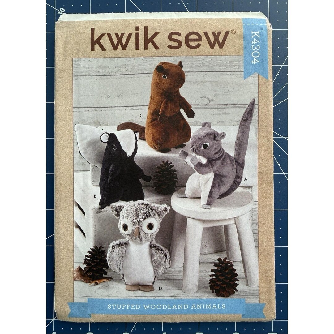 Kwik Sewpattern Stuffed PLUSH Woodland Forest Animals Squirrel Skunk ...