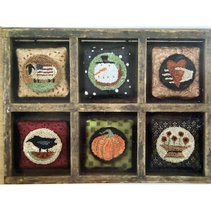 Petite Pins Punchneedle Embroidery Pattern On Cloth By Threads That Bind