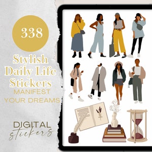 Everyday Daily Life Digital Stickers, Daily Life Digital Stickers, Pre-cropped Digital Sticker, 338 Goodnotes Stickers, 338 PNG Stickers
