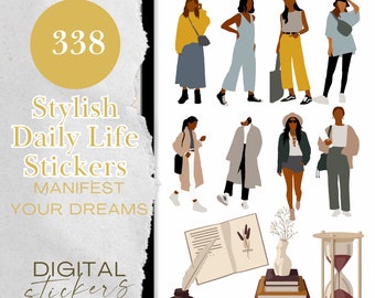 Everyday Daily Life Digital Stickers, Daily Life Digital Stickers, Pre-cropped Digital Sticker, 338 Goodnotes Stickers, 338 PNG Stickers